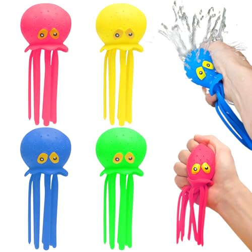 Xoeryoy 4pcs Kleinkindpool -Spielzeug Tintenfisch Wasserkugeln Sensorische Stressabbau Spielzeug für Kids Beach Wassertisch Schwimmen Xoeryoy 4pcs Kleinkindpool -Spielzeug Tintenfisch Wasserkugeln Sensorische Stressabbau Spielzeug für Kids Beach Wassertisch Schwimmen von Xoeryoy