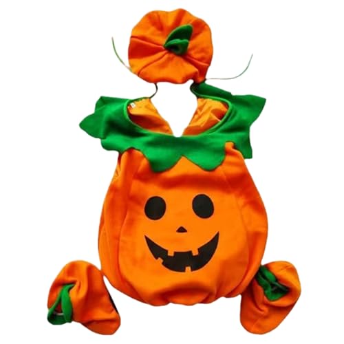 Xoeryoy Babykürbiskostüm weiche Kürbiskind -Halloween -Kostüm mit Hut und Schuhen für Cosplay -Party -Kleid, geeignet für 100 cm Kleinkinder Xoeryoy Babykürbiskostüm weiche Kürbiskind -Halloween -Kostüm mit Hut und Schuhen für Cosplay -Party -Kleid, geeignet für 100 cm Kleinkinder von Xoeryoy