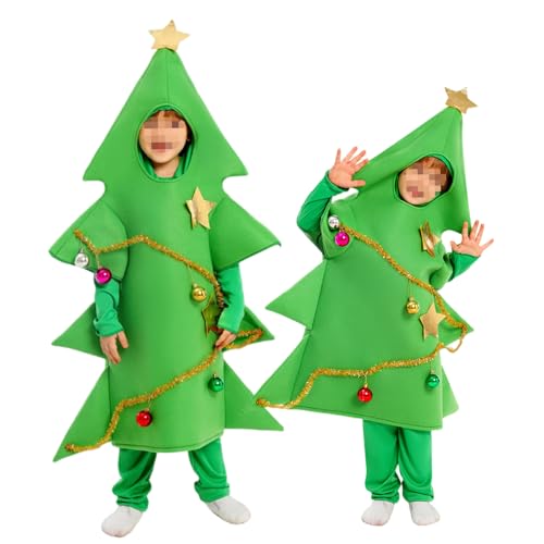 Xoeryoy Baumkostüm weiches warmes süßes Kostüm mit Stern und farbenfrohen Lichtern einteiliger Anzug Cosplay-Kostüme für Kinder, S-M Xoeryoy Baumkostüm weiches warmes süßes Kostüm mit Stern und farbenfrohen Lichtern einteiliger Anzug Cosplay-Kostüme für Kinder, S-M von Xoeryoy
