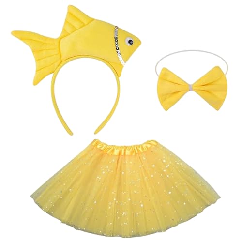 Xoeryoy Fischkostüm für Kinder Süßes Tierkostüm Set mit Fischstirnband Fliege und Rock für Halloween Cosplay Party Dress Up Xoeryoy Fischkostüm für Kinder Süßes Tierkostüm Set mit Fischstirnband Fliege und Rock für Halloween Cosplay Party Dress Up von Xoeryoy