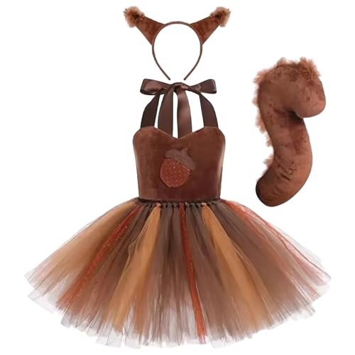 Xoeryoy Halloween -Kostüme für Kinder, Eichhörnchenstil Halloween Kostüme mit Ohrenstirnband und Schwanz für Geburtstagsfeier Dschungelfeier, m Xoeryoy Halloween -Kostüme für Kinder, Eichhörnchenstil Halloween Kostüme mit Ohrenstirnband und Schwanz für Geburtstagsfeier Dschungelfeier, m von Xoeryoy