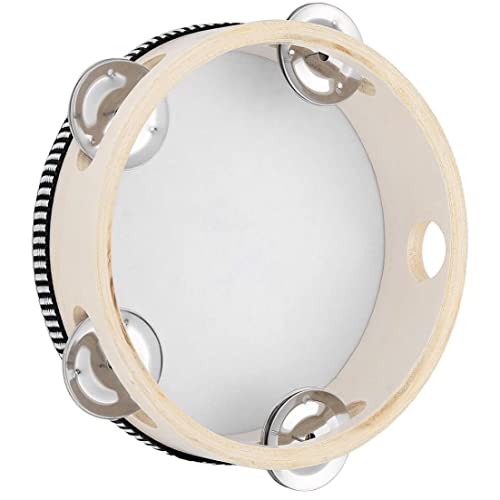 Xoeryoy Holz Tambourin Handheld Single Row Drum 6 Zoll Bildungsinstrument Spielzeug für Kinder, (.) von Xoeryoy