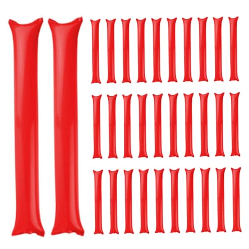 Xoeryoy Jubelnden Stick aufblasbarer Thunder Stick Plastik -Spirituosen -Geräuschhersteller für Sportveranstaltung Geburtstagsfeier 50 PCS 60 * 10 rot von Xoeryoy