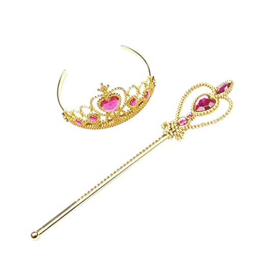 Xoeryoy Mädchen Prinzessinnen Crown Tiara und Zauberstab Prinzessin Cosplay als goldene 1 Set Kostüme, (.),(1#) von Xoeryoy