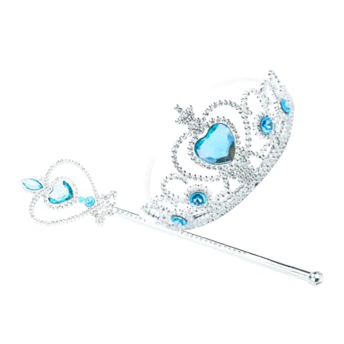 Xoeryoy Mädchen Prinzessinnen Crown Tiara und Zauberstab Prinzessin Cosplay in blauem Kostümzubehör 1Set, (.),(1#) von Xoeryoy