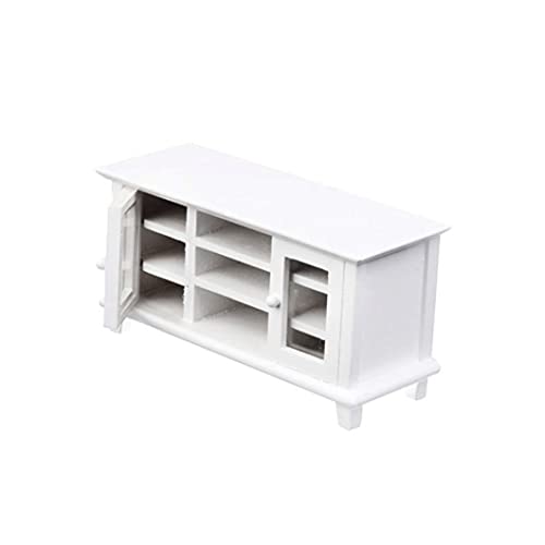 Xoeryoy Miniatur -TV -Schrank Plastik Dollhouse TV -Ständer DIY Doll House Möbel Spielzeug Weiß weiß von Xoeryoy