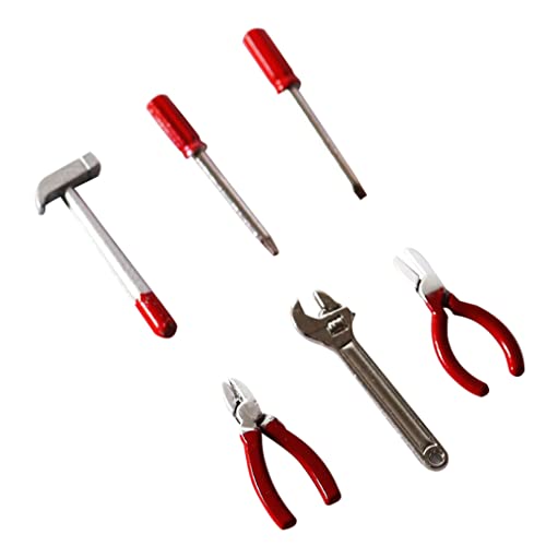 Xoeryoy Miniature Dollhouse Tools Metall Reparaturwerkzeugmodell Set Dollhouse Dekoration Zubehör 6pcs von Xoeryoy