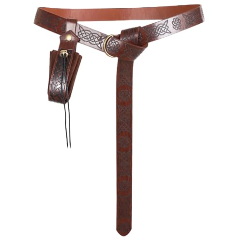 Xoeryoy Renaissance -Gürtel -Beutel PU Leder Vikinggürtel mit Tasche Verstellbare mittelalterliche Accessoires für Männer Frauen Halloween Cosplay Xoeryoy Renaissance -Gürtel -Beutel PU Leder Vikinggürtel mit Tasche Verstellbare mittelalterliche Accessoires für Männer Frauen Halloween Cosplay von Xoeryoy
