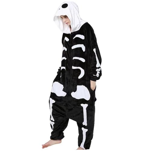 Xoeryoy Skelett Unisex Skelett Sikeleton Sabonsuit Größe L weiche und gemütliche Cosplay Cosplay von Kritik Halloween Kostüm für Erwachsene, (.),(1#) von Xoeryoy