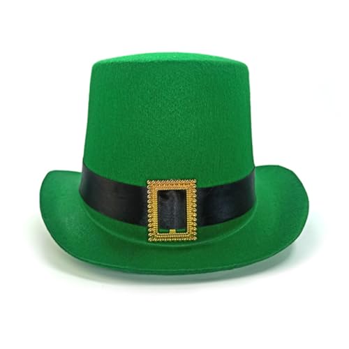 Xoeryoy St. Patricks Day Hut Green Cup Hut Hut mit schwarzer Band und Goldener Schnalle für Kostüme, (.),(1#) von Xoeryoy