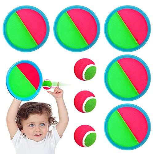 Xoeryoy Toss and Catch Ball Set für Beach Catch Game Throw and Catch Ball Game mit 3 Paddles 6 Bällen für Summer Beach Games Toy, (.) von Xoeryoy