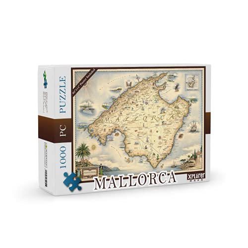 Xplorer Map 1000 Teile Mallorca Pappe Puzzle - Pädagogisches Puzzle mit Regionalen, Nationalparks, Touristenplätzen, Sehenswürdigkeiten für Erwachsene und Jugendliche von Xplorer Maps