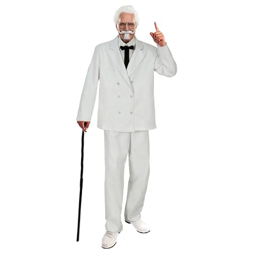 Xpsivponi Herren Colonel White Suit Fast Food Characters Fancy Costume Outfit, Z2790, Medium von Xpsivponi