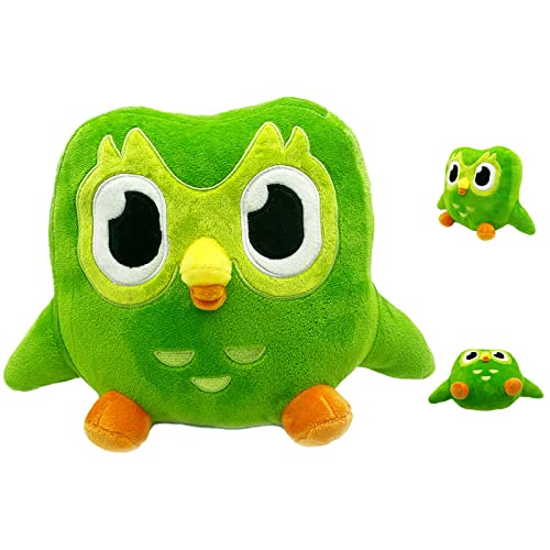 Xpwghap Green Owl Plush, Duolingo Plüschtier,Soft Owl Stuffed Animal Cuddly Toy Cartoon Owl Throw Pillow Plush Owl Toy for Home Decor Children Birthday Gift von Xpwghap