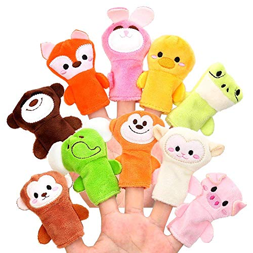 Xrten 10 Fingerpuppen – Tierpuppe, Handpuppe aus Plüsch, Partytasche, Fingerpuppen von Xrten