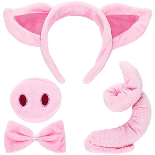 Xrten 4 Stücke Schwein Kostüm Set,Schwein Kostüm Kinder,Rosa Schweinchen Faschingskostüm Set Schweine Nase und Ohren Zubehör für Kinder-Halloween-Partys,Feiern,Kostümfeste,Verkleidungsspiele Xrten 4 Stücke Schwein Kostüm Set,Schwein Kostüm Kinder,Rosa Schweinchen Faschingskostüm Set Schweine Nase und Ohren Zubehör für Kinder-Halloween-Partys,Feiern,Kostümfeste,Verkleidungsspiele von Xrten