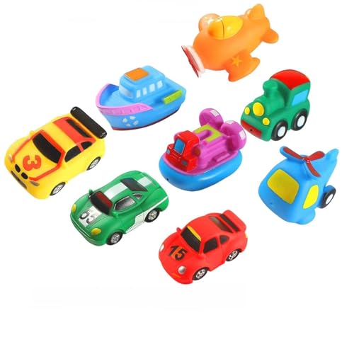 Xrten 8 Stücke Bad Spritzen Spielzeug,Flugzeug Wagen Boat Gummi Badewanne Badespielzeug für Baby Xrten 8 Stücke Bad Spritzen Spielzeug,Flugzeug Wagen Boat Gummi Badewanne Badespielzeug für Baby von Xrten