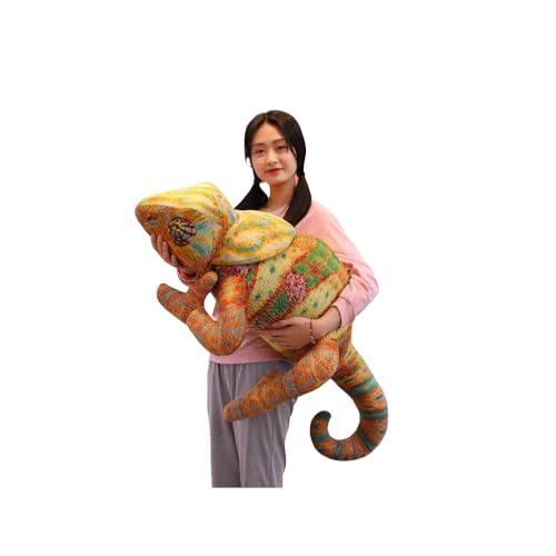 Xshelley Simulation Chameleon gefülltes Plüsch Spielzeug, Chameleon Echse gefülltes Tier, Iguane Plüsch Puppen, Wildlife Spielzeug Geschenke für Kinder (75 cm) von Xshelley