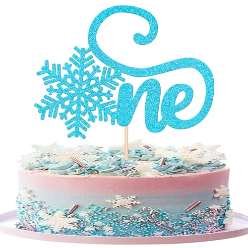 Xsstarmi 1 Packung Schneeflocke Tortenaufsatz Glitzer Winter Frozen 1. Geburtstag Kuchen Pick Winter Wonderland Thema Kuchen Dekorationen für Winter Schneeflocken Thema Babyparty 1. Geburtstag Party von Xsstarmi