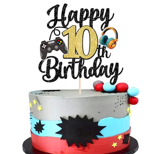 Xsstarmi 1 Packung Tortendeko 10. Geburtstag Videospiel Tortenaufsatz Glitzer Regler Spielkonsole Kuchen Topper für Videos Game 10. Geburtstag Zubehör für Party Kuchen Dekorationen Xsstarmi 1 Packung Tortendeko 10. Geburtstag Videospiel Tortenaufsatz Glitzer Regler Spielkonsole Kuchen Topper für Videos Game 10. Geburtstag Zubehör für Party Kuchen Dekorationen von Xsstarmi