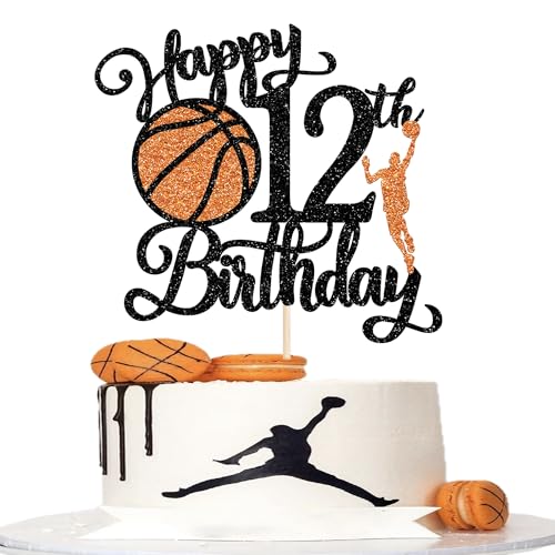 Xsstarmi 1 Packung Tortendeko 12. Geburtstag Tortenaufsatz Glitzer Basketballspieler Kuchen Topper für Zwölfter Geburtstag Zubehör für Party Kuchen Dekorationen Xsstarmi 1 Packung Tortendeko 12. Geburtstag Tortenaufsatz Glitzer Basketballspieler Kuchen Topper für Zwölfter Geburtstag Zubehör für Party Kuchen Dekorationen von Xsstarmi