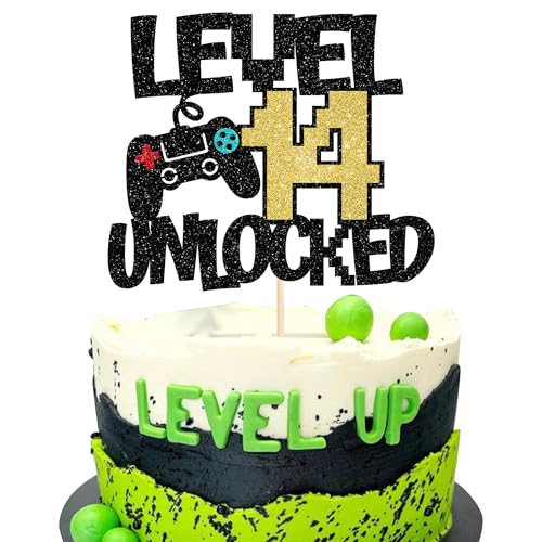 Xsstarmi 1 Packung Tortendeko 14. Geburtstag Tortenaufsatz Glitzer Videospiel Kuchen Topper für Level 14 Unlocked 14. Geburtstag Zubehör für Party Kuchen Dekorationen Xsstarmi 1 Packung Tortendeko 14. Geburtstag Tortenaufsatz Glitzer Videospiel Kuchen Topper für Level 14 Unlocked 14. Geburtstag Zubehör für Party Kuchen Dekorationen von Xsstarmi