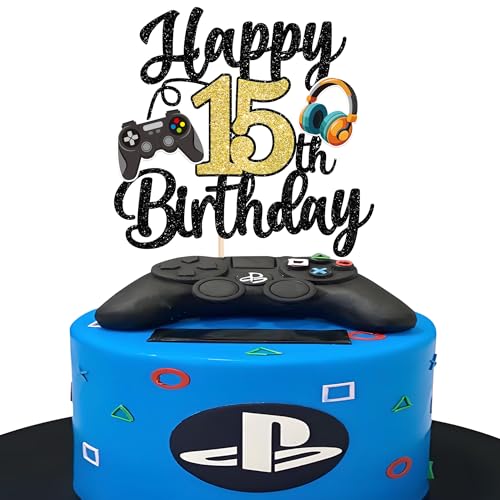 Xsstarmi 1 Packung Tortendeko 15. Geburtstag Videospiel Tortenaufsatz Glitzer Regler Spielkonsole Kuchen Topper für Videos Game 15. Geburtstag Zubehör für Party Kuchen Dekorationen Xsstarmi 1 Packung Tortendeko 15. Geburtstag Videospiel Tortenaufsatz Glitzer Regler Spielkonsole Kuchen Topper für Videos Game 15. Geburtstag Zubehör für Party Kuchen Dekorationen von Xsstarmi