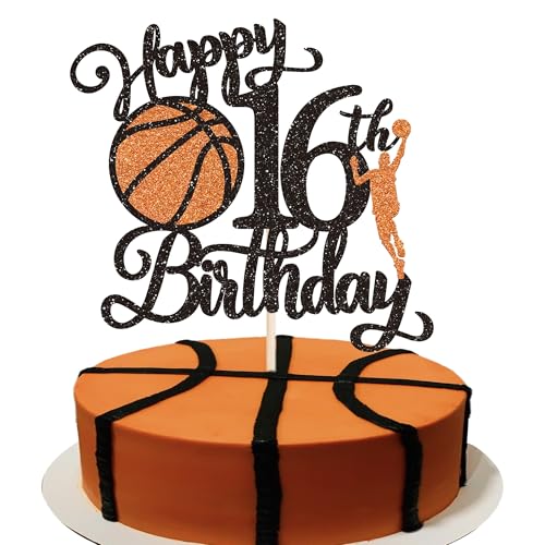 Xsstarmi 1 Packung Tortendeko 16. Geburtstag Tortenaufsatz Glitzer Basketballspieler Kuchen Topper für Sechzehnter Geburtstag Zubehör für Party Kuchen Dekorationen Xsstarmi 1 Packung Tortendeko 16. Geburtstag Tortenaufsatz Glitzer Basketballspieler Kuchen Topper für Sechzehnter Geburtstag Zubehör für Party Kuchen Dekorationen von Xsstarmi