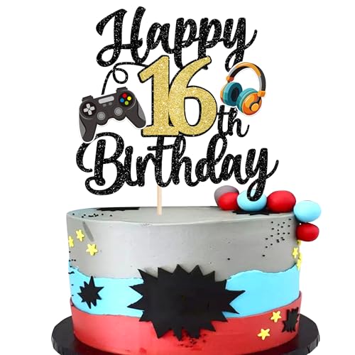 Xsstarmi 1 Packung Tortendeko 16. Geburtstag Videospiel Tortenaufsatz Glitzer Regler Spielkonsole Kuchen Topper für Videos Game 16. Geburtstag Zubehör für Party Kuchen Dekorationen Xsstarmi 1 Packung Tortendeko 16. Geburtstag Videospiel Tortenaufsatz Glitzer Regler Spielkonsole Kuchen Topper für Videos Game 16. Geburtstag Zubehör für Party Kuchen Dekorationen von Xsstarmi