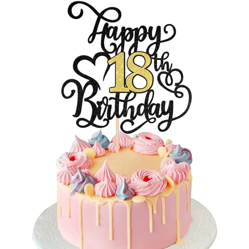 Xsstarmi 1 Packung Tortendeko 18. Geburtstag Tortenaufsatz Glitzer Happy 18th Birthday Kuchen Topper für Prost auf 18 Jahre alt 18 Fabelhaft 18. Geburtstag Zubehör für Party Kuchen Dekorationen Xsstarmi 1 Packung Tortendeko 18. Geburtstag Tortenaufsatz Glitzer Happy 18th Birthday Kuchen Topper für Prost auf 18 Jahre alt 18 Fabelhaft 18. Geburtstag Zubehör für Party Kuchen Dekorationen von Xsstarmi