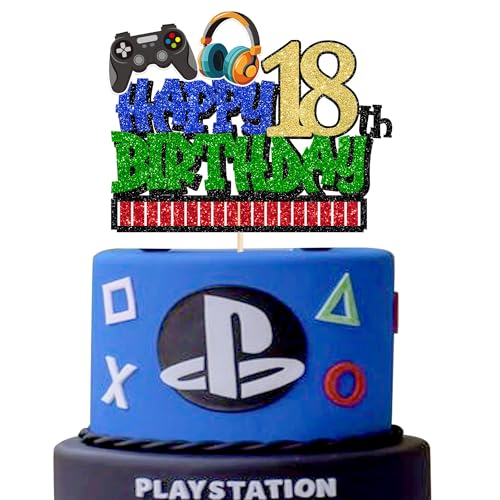 Xsstarmi 1 Packung Tortendeko 18. Geburtstag Tortenaufsatz Glitzer Videospiel Kuchen Topper für 18. Geburtstag Zubehör für Party Kuchen Dekorationen Xsstarmi 1 Packung Tortendeko 18. Geburtstag Tortenaufsatz Glitzer Videospiel Kuchen Topper für 18. Geburtstag Zubehör für Party Kuchen Dekorationen von Xsstarmi