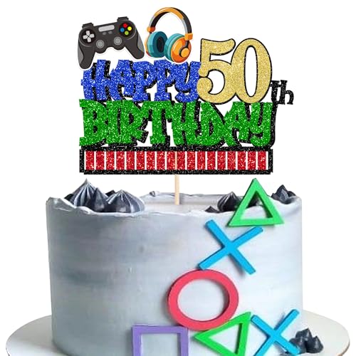 Xsstarmi 1 Packung Tortendeko 50. Geburtstag Tortenaufsatz Glitzer Videospiel Kuchen Topper für 50. Geburtstag Zubehör für Party Kuchen Dekorationen Xsstarmi 1 Packung Tortendeko 50. Geburtstag Tortenaufsatz Glitzer Videospiel Kuchen Topper für 50. Geburtstag Zubehör für Party Kuchen Dekorationen von Xsstarmi