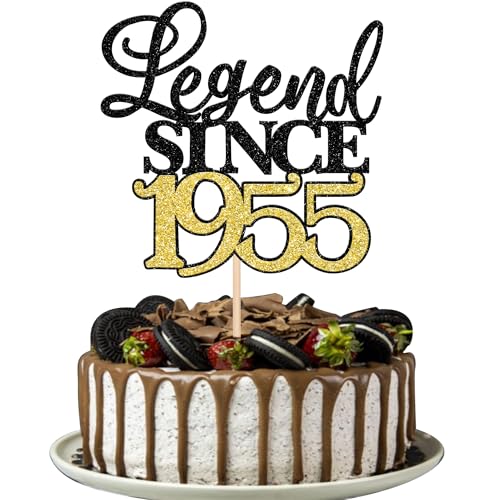 Xsstarmi 1 Packung Tortendeko 70. Geburtstag Tortenaufsatz Glitzer Fabelhaft 70 Kuchen Pick Legend Since 1955 Kuchen dekorationen für 70. Geburtstag Hochzeitstag Party Zubehör Schwarz Gold von Xsstarmi