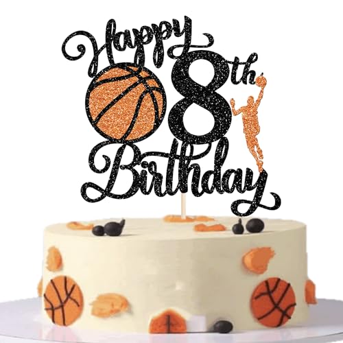 Xsstarmi 1 Packung Tortendeko 8. Geburtstag Tortenaufsatz Glitzer Basketballspieler Kuchen Topper für Achter Geburtstag Zubehör für Party Kuchen Dekorationen Xsstarmi 1 Packung Tortendeko 8. Geburtstag Tortenaufsatz Glitzer Basketballspieler Kuchen Topper für Achter Geburtstag Zubehör für Party Kuchen Dekorationen von Xsstarmi