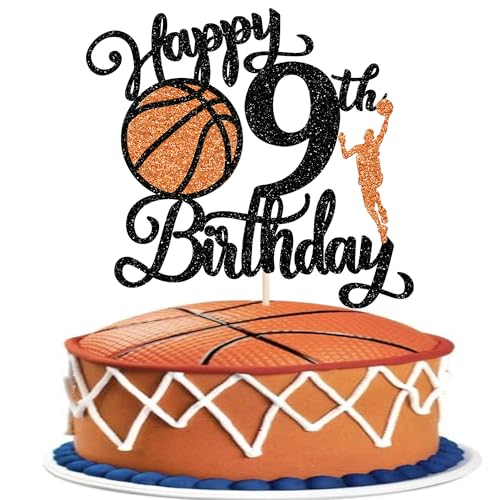 Xsstarmi 1 Packung Tortendeko 9. Geburtstag Tortenaufsatz Glitzer Basketballspieler Kuchen Topper für Neunter Geburtstag Zubehör für Party Kuchen Dekorationen Xsstarmi 1 Packung Tortendeko 9. Geburtstag Tortenaufsatz Glitzer Basketballspieler Kuchen Topper für Neunter Geburtstag Zubehör für Party Kuchen Dekorationen von Xsstarmi