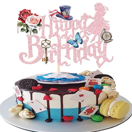 Xsstarmi 1 Packung Tortendeko Alice Geburtstag Tortenaufsatz Glitzer Alice im Wunderland Verrückter Hutmacher Kuchen Topper für Kindergeburtstag Zubehör für Party Kuchen Dekorationen Rosa Xsstarmi 1 Packung Tortendeko Alice Geburtstag Tortenaufsatz Glitzer Alice im Wunderland Verrückter Hutmacher Kuchen Topper für Kindergeburtstag Zubehör für Party Kuchen Dekorationen Rosa von Xsstarmi