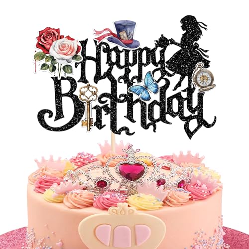 Xsstarmi 1 Packung Tortendeko Alice Geburtstag Tortenaufsatz Glitzer Verrückter Hutmacher Alice im Wunderland Kuchen Topper für Kindergeburtstag Zubehör für Party Kuchen Dekorationen Schwarz Xsstarmi 1 Packung Tortendeko Alice Geburtstag Tortenaufsatz Glitzer Verrückter Hutmacher Alice im Wunderland Kuchen Topper für Kindergeburtstag Zubehör für Party Kuchen Dekorationen Schwarz von Xsstarmi