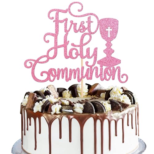 Xsstarmi 1 Packung Tortendeko Die Erste Kommunion Tortenaufsatz Glitzer First Communion Kuchen Pick Erste Taufe Kuchen dekorationen für Gott Segne Christliche Taufe Geburtstag Party Zubehör Rosa Xsstarmi 1 Packung Tortendeko Die Erste Kommunion Tortenaufsatz Glitzer First Communion Kuchen Pick Erste Taufe Kuchen dekorationen für Gott Segne Christliche Taufe Geburtstag Party Zubehör Rosa von Xsstarmi