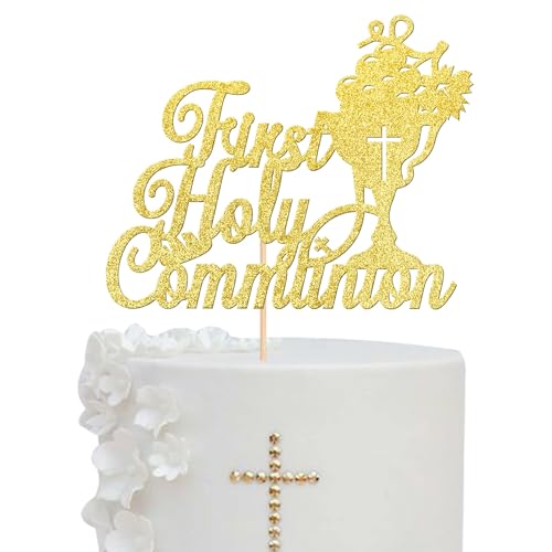 Xsstarmi 1 Packung Tortendeko Die Erste Kommunion Tortenaufsatz Glitzer Gral Christentum Kuchen Pick Kreuz Erste Taufe Kuchen dekorationen für Christliche Taufe Geburtstag Party Zubehör Gold Xsstarmi 1 Packung Tortendeko Die Erste Kommunion Tortenaufsatz Glitzer Gral Christentum Kuchen Pick Kreuz Erste Taufe Kuchen dekorationen für Christliche Taufe Geburtstag Party Zubehör Gold von Xsstarmi
