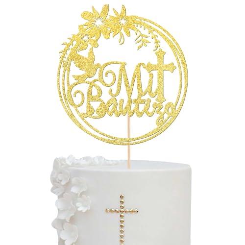 Xsstarmi 1 Packung Tortendeko Die Erste Kommunion Tortenaufsatz Glitzer Mi Bautizo Kuchen Pick Kreuz Erste Taufe Kuchen dekorationen für Gott Segne Christliche Taufe Geburtstag Party Zubehör Gold Xsstarmi 1 Packung Tortendeko Die Erste Kommunion Tortenaufsatz Glitzer Mi Bautizo Kuchen Pick Kreuz Erste Taufe Kuchen dekorationen für Gott Segne Christliche Taufe Geburtstag Party Zubehör Gold von Xsstarmi