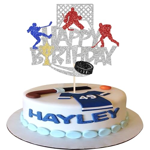 Xsstarmi 1 Packung Tortendeko Eishockey Geburtstag Tortenaufsatz Glitzer Hockeyspieler Kuchen Topper für Ice Hockey Spieler Geburtstag Jubiläum Zubehör für Party Kuchen Dekorationen Silber Xsstarmi 1 Packung Tortendeko Eishockey Geburtstag Tortenaufsatz Glitzer Hockeyspieler Kuchen Topper für Ice Hockey Spieler Geburtstag Jubiläum Zubehör für Party Kuchen Dekorationen Silber von Xsstarmi