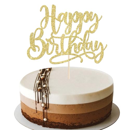 Xsstarmi 1 Packung Tortendeko Geburtstag Tortenaufsatz Glitzer Gold Happy Birhday Feiern Kuchen Topper für Kind Junge Mädchen Mann Frau Geburtstag Zubehör für Party Kuchen Dekorationen Xsstarmi 1 Packung Tortendeko Geburtstag Tortenaufsatz Glitzer Gold Happy Birhday Feiern Kuchen Topper für Kind Junge Mädchen Mann Frau Geburtstag Zubehör für Party Kuchen Dekorationen von Xsstarmi