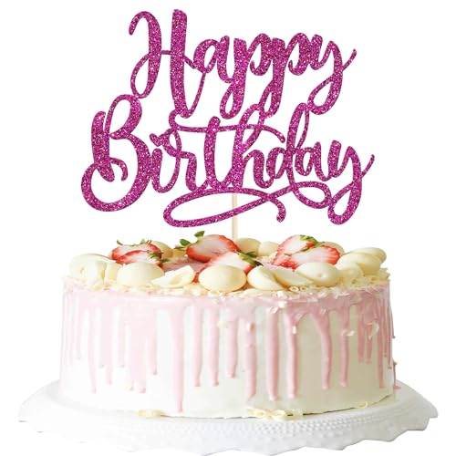 Xsstarmi 1 Packung Tortendeko Geburtstag Tortenaufsatz Glitzer Happy Birhday Feiern Kuchen Topper für Kind Mann Junge Mädchen Frau Geburtstag Zubehör für Party Kuchen Dekorationen Rosarot Xsstarmi 1 Packung Tortendeko Geburtstag Tortenaufsatz Glitzer Happy Birhday Feiern Kuchen Topper für Kind Mann Junge Mädchen Frau Geburtstag Zubehör für Party Kuchen Dekorationen Rosarot von Xsstarmi