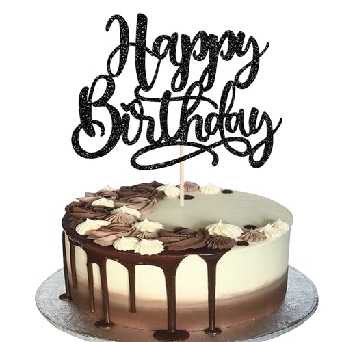 Xsstarmi 1 Packung Tortendeko Geburtstag Tortenaufsatz Glitzer Schwarz Happy Birhday Feiern Kuchen Topper für Kind Junge Mädchen Mann Frau Geburtstag Zubehör für Party Kuchen Dekorationen Xsstarmi 1 Packung Tortendeko Geburtstag Tortenaufsatz Glitzer Schwarz Happy Birhday Feiern Kuchen Topper für Kind Junge Mädchen Mann Frau Geburtstag Zubehör für Party Kuchen Dekorationen von Xsstarmi