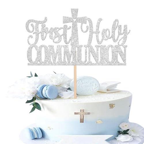 Xsstarmi 1 Packung Tortendeko Kreuz Erste Taufe Tortenaufsatz Glitzer First Communion Kuchen Pick Die Erste Kommunion Kuchen dekorationen für Christliche Taufe Geburtstag Party Zubehör Silber Xsstarmi 1 Packung Tortendeko Kreuz Erste Taufe Tortenaufsatz Glitzer First Communion Kuchen Pick Die Erste Kommunion Kuchen dekorationen für Christliche Taufe Geburtstag Party Zubehör Silber von Xsstarmi