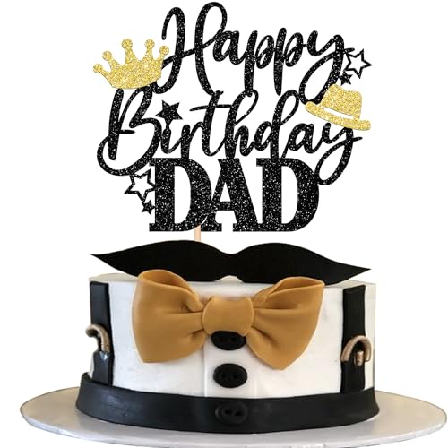 Xsstarmi 1 Stück Happy Birthday Dad Kuchenaufsatz mit Glitzer Krone Hut Liebe Vater Best Dad Geburtstag Kuchen Pick für Happy Father's Day Thema Papa Geburtstag Party Kuchen Dekorationen Supplies Xsstarmi 1 Stück Happy Birthday Dad Kuchenaufsatz mit Glitzer Krone Hut Liebe Vater Best Dad Geburtstag Kuchen Pick für Happy Father's Day Thema Papa Geburtstag Party Kuchen Dekorationen Supplies von Xsstarmi