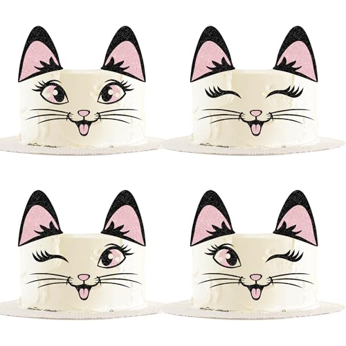 Xsstarmi 1 Stück Packung Tortendeko Kätzcen Tortenaufsatz Glitzer Katzenohren Wimpern Kuchen Topper für Geburtstags Jubiläum Party Zubehör für Party Kuchen Dekorationen Xsstarmi 1 Stück Packung Tortendeko Kätzcen Tortenaufsatz Glitzer Katzenohren Wimpern Kuchen Topper für Geburtstags Jubiläum Party Zubehör für Party Kuchen Dekorationen von Xsstarmi