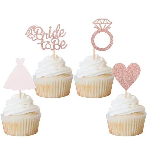 Xsstarmi 24 Packung Braut zu sein Cupcake Toppers Glitzer Bride to Be Cupcake Picks Diamant Ring Hochzeitskleid Kuchendekoration Hochzeit Verlobung Brautparty Partyzubehör Roségold Xsstarmi 24 Packung Braut zu sein Cupcake Toppers Glitzer Bride to Be Cupcake Picks Diamant Ring Hochzeitskleid Kuchendekoration Hochzeit Verlobung Brautparty Partyzubehör Roségold von Xsstarmi