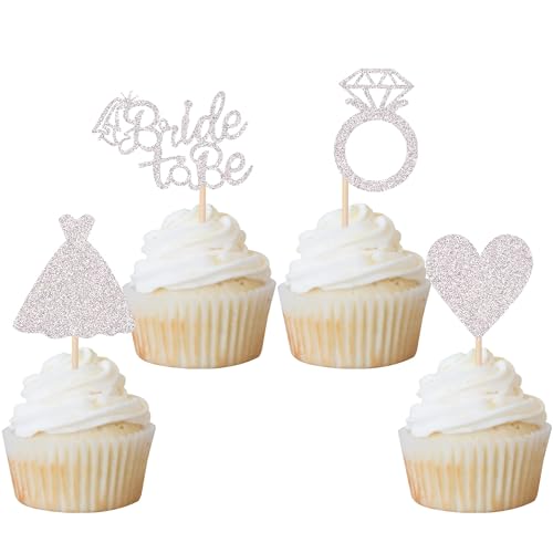 Xsstarmi 24 Packung Braut zu sein Cupcake Toppers Glitzer Diamant Ring Hochzeitskleid Bride to Be Cupcake Picks Dekoration Hochzeit Verlobung Brautparty Party Kuchendekoration Silber Xsstarmi 24 Packung Braut zu sein Cupcake Toppers Glitzer Diamant Ring Hochzeitskleid Bride to Be Cupcake Picks Dekoration Hochzeit Verlobung Brautparty Party Kuchendekoration Silber von Xsstarmi