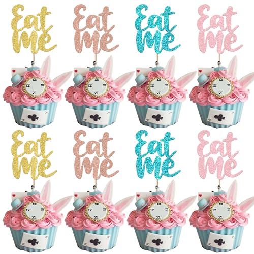 Xsstarmi 24 Packung Eat Me Cupcake Toppers Glitzer Wonderland Try Me Tea Party Cupcake Picks Dekoration für Kinder Geburtstag Party Kuchendekoration Xsstarmi 24 Packung Eat Me Cupcake Toppers Glitzer Wonderland Try Me Tea Party Cupcake Picks Dekoration für Kinder Geburtstag Party Kuchendekoration von Xsstarmi